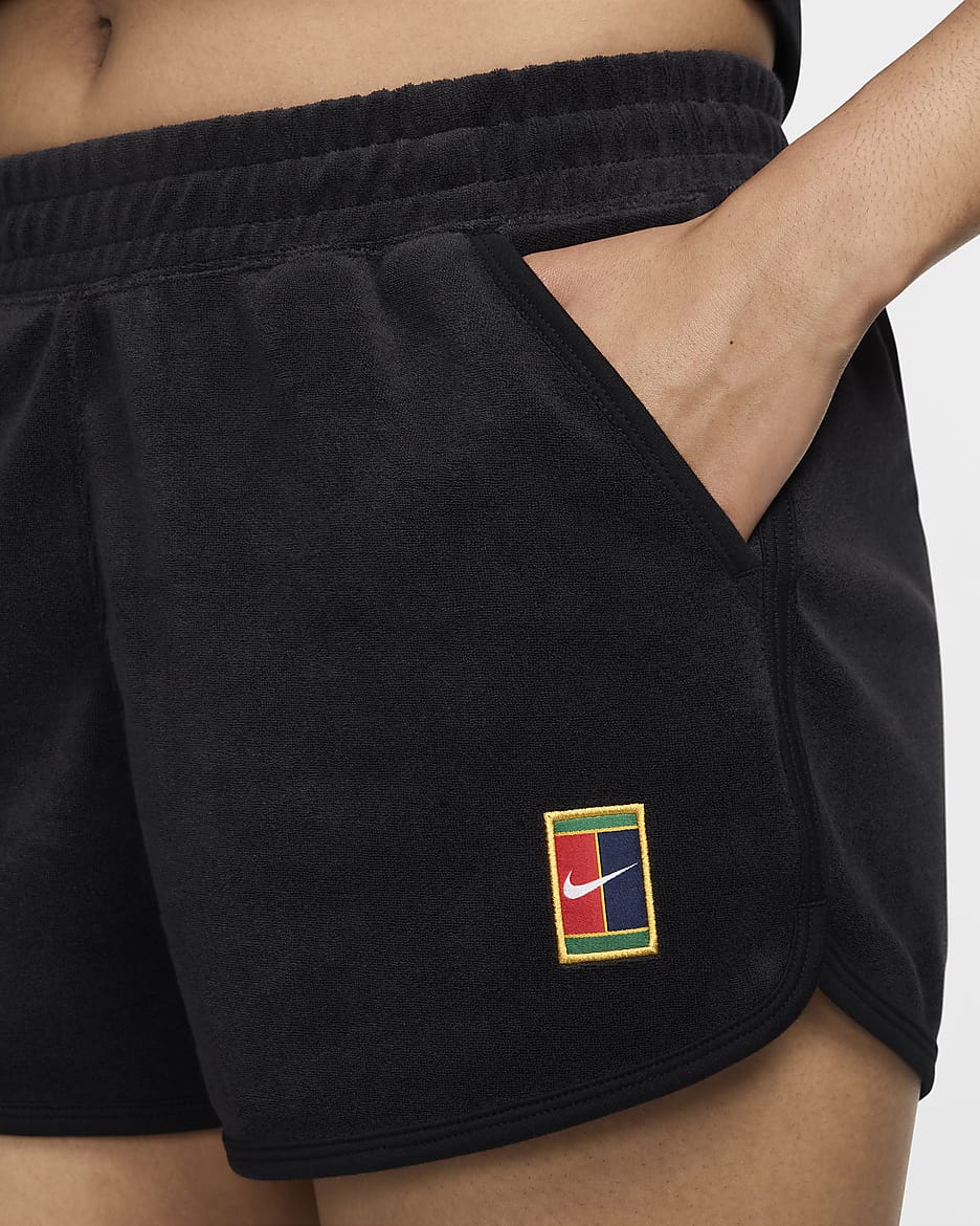 NikeCourt Heritage Women s Mid Rise French Terry Tennis Shorts